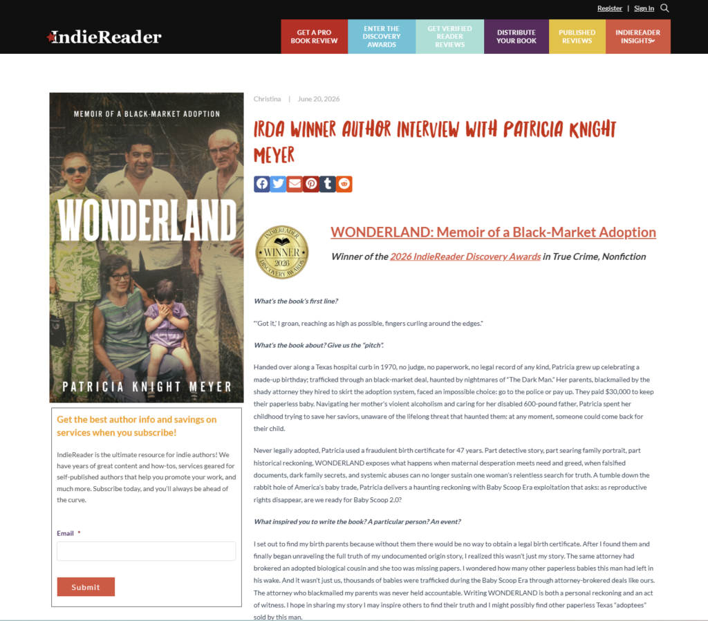 Indie Reader Interview Patricia Knight Meyer